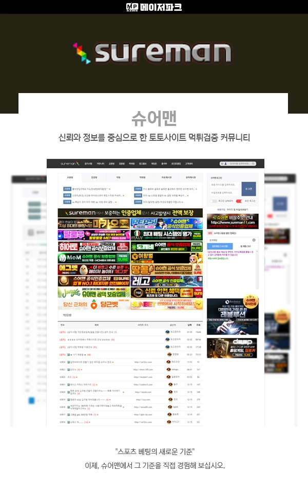 슈어맨 : 신뢰와 정보를 중심으로 한 토토사이트 먹튀검증 커뮤니티